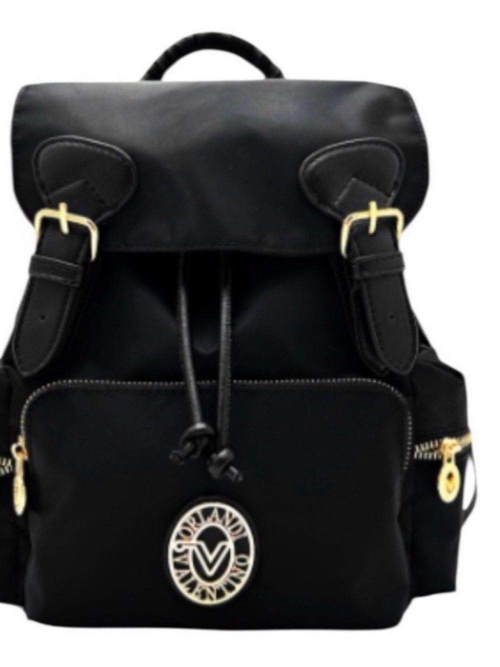 Valentino Orlandi Black Vegan Leather Backpack